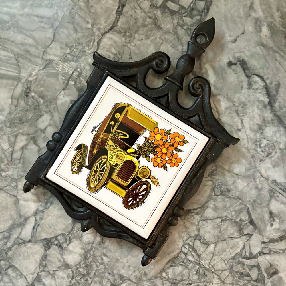 Vintage 70s Holt Howard Ceramic Car Trivet